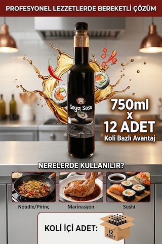 Soya Sosu 750 Ml X 12 Adet - 1 Koli Koli Bazlı Avantaj Paketi