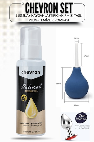 Avantajlı 3 Lü Paket: A+ Kayganlaştırıcı Jel + Kırmızı Taşlı Plug + Temizlik Pompası