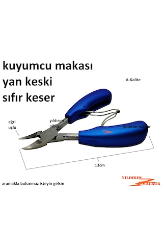 Kuyumcu Makası Lüks Keskin Eğri Uçlu Yan Keski Sıfır Keser Yankes