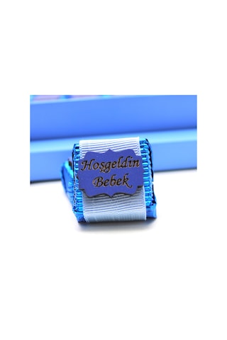 Dark Brown Hoşgeldin Bebek Erkek Çikolatası 48 Adet Sargılı Dolgulu