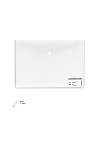 Çıtçıtlı Zarf Dosya Şeffaf / Renkli 18 Micron Turuncu 5 Adet