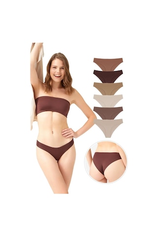 Cottonhill Lazer Kesim Kadın Bikini Külot 6'lı Paket Çok Renkli 2