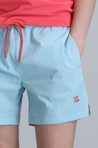 Lufian Erkek Strıped Deniz Şortu 111220087 Mavi