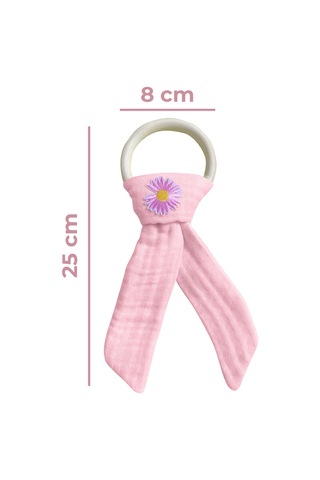 Pamuk Muslin Bebek Diş Kaşıyıcı Yıkanabilir Ahşap Desenli Pmb Pembe