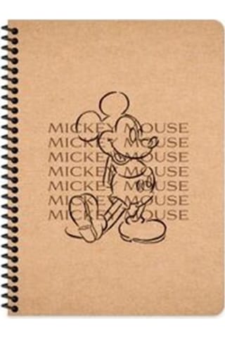Mickey Mouse 16x22 Cm Çizgisiz Defter Beyaz Sayfa Kraft Kapak 80 Sayfa K1