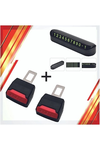 Araç Içi Kemer Yükseltici Toka 2 Adet Araç Numaratör 1 Adet