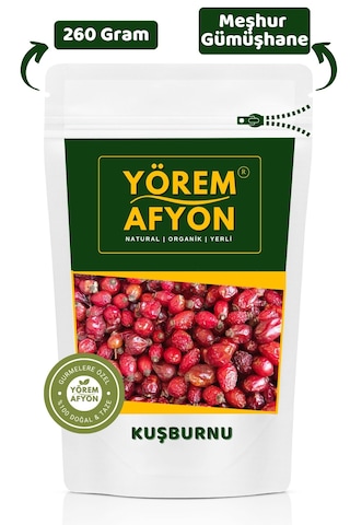 Yörem Afyon Meşhur Gümüşhane Yöresinden Doğal Dal Kurusu Kuşburnu, Yabangülü Rosa Canina 260gr.