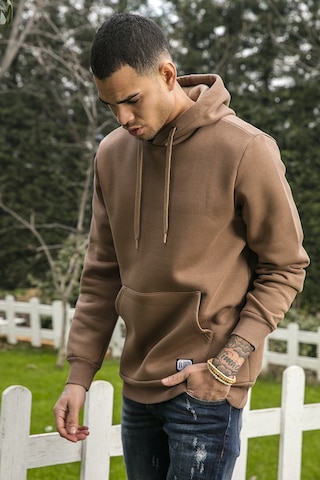 Buratti Regular Fit Kapüşonlu Kanguru Cepli Içi Tüylü Yumuşak Şardonlu Erkek Sweat 5905281 Sütlü Kahve