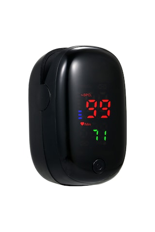 Vkemall Pulse Oksimetre Dijital Parmak Ucu Nabız Oksimetresi Led Ekran Parmak Ucu Oksijen Doygunluğu Art Siyah