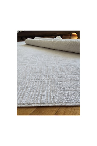 Badelya Home London 001 Krem Bambu Akrilik Yumuşak Modern Özel Kesim Salon Koridor Halısı 001-krem