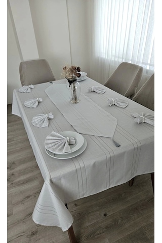 Nivemeshome Açık Gri 160 220 Colber Masa Örtüsü Açık Gri