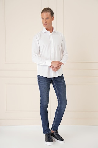 Efor Slim Fit %100 Pamuk Non Iron Kumaş Klasik Beyaz Gömlek Gk 735 Beyaz