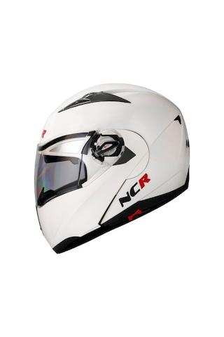 Ncr Çene Açılır Vizörlü Motosiklet Kaskı Beyaz