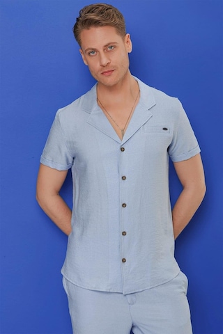Efor G 1549 Slim Fit Mavi Klasik Gömlek Mavi