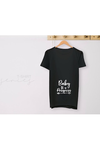 Bk Gift Espri Tasarımlı Siyah Hamile Tişörtü, Hamileye Hediye, Yeni Anne Hediyesi, Arkadaşa Hediye-7 001