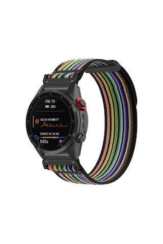 Garmin İle Uyumlu Travel Loop 26mm Kumaş Kordon Fenix 8 Amoled 51mm/ 8 Mıp 51mm/ 7x/ 7x Pro/ 6x/ 6x Pro/5x/5x Plus/enduro 3/2 İçin Hafif Yapılı Cırt Cırt Tasarım Rahat Kayış