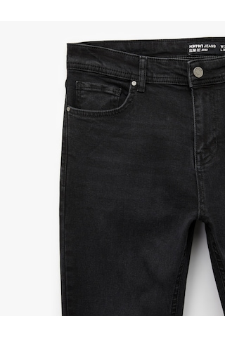 Koton Pamuklu Normal Bel Slim Fit Jean Pantolon - Brad Jean Siyah 6sam40136nd Siyah