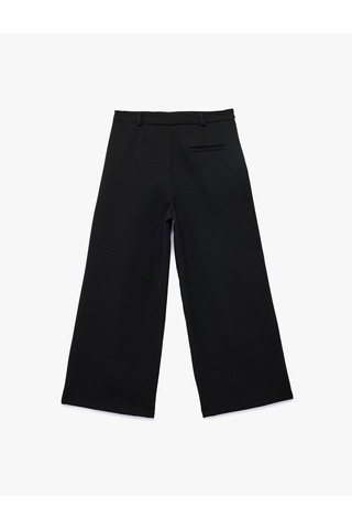 Koton Beli Ayarlanabilir Lastikli Cepli Geniş Paça Pantolon Siyah 6skg40126aw
