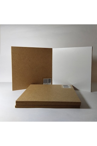 Sunta Kare Tahta Beyaz Kahverengi Hobi Hammadde 15X15 12'Li Paket