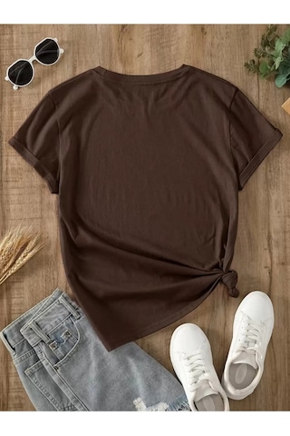 Uyguntarz Unisex Its Good All Good Baskılı Tasarım Tshirt Kahverengi