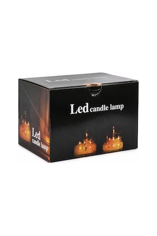 Yakut-13637 Led Candle Kamp Pilli Led Mum Büyük Boy - Çap 5 Cm Yükseklik 16 Cm Mika Kristal Plastik- 12'li Paket Diğer