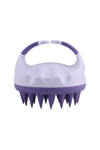 Koodmax Premium Yumuşak Duş Tarağı Yumuşak Silikon Saç Yıkama Saç Derisi Masaj Tarağı - Mor