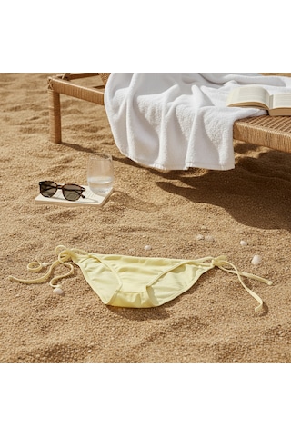 Bonbon Kadın Plaj Giyim Sarı Renk İpli Bikini Alt Bb2626