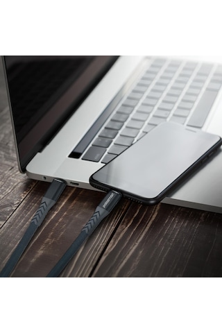 Polosmart Pbs411 65w Type-c To Type-c Hızlı Şarj Ve Data Kablosu Notebook Ve Apple Uyumlu MacBook 1.2m Gri