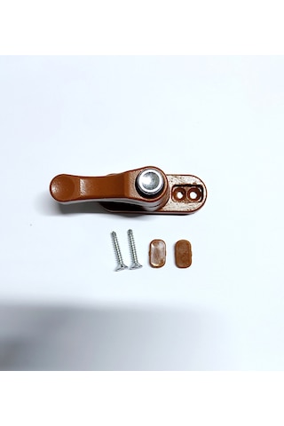 Düğmeli  Pvc Kaplama Pencere Metal Güvenlik Kilidi Açık Kahverengi