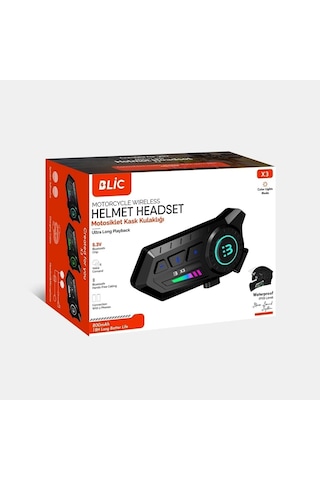 X3 Motor Kask Kulaklık Rgb Modlu Su Geçirmez 5.3 Bluetooth Interc