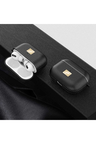 Wlons Airpods Pro Uyumlu Kılıf Deri Görünümlü Wlons Askılı Koruma Kılıfı Airpods Pro Uyumlu Kılıf Deri Görünümlü Wlons Askılı Koruma Kılıfı Siyah