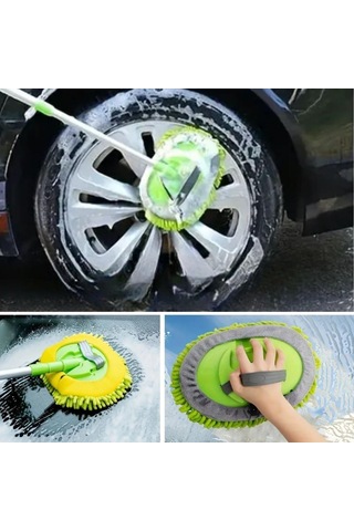 Ollevra Oto Yıkama Mop Seti Yedek Mikrofiber Bezli