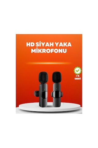 Mey İthalat Çift Mikrofonlu Kablosuz Kayıt Seti İphone Uyumlu Mini Mikrofon -