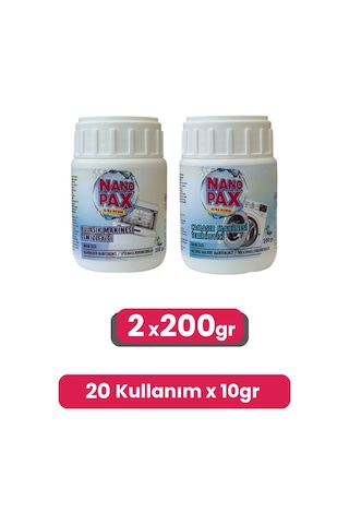 Çamaşır Makinesi & Bulaşık Makinesi Temzileyici Toz Bakım Seti 2 Adet X 200gr