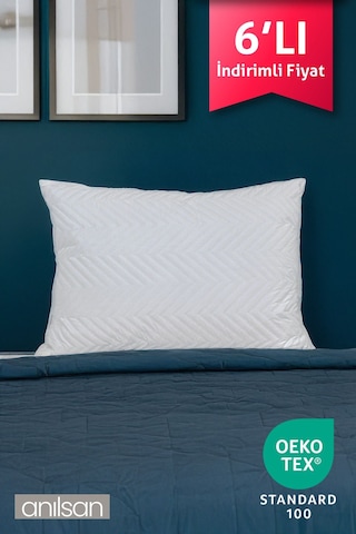 6'lı Klimalı Ortopedik Yastık - Yumuşak Ve Hava Kanallı 50x70 Cm, 700 Gr Premium Silikon
