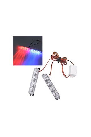 Singree Acil Durum Led Işık Barı - Kırmızı Mavi Yanıp Sönen 4 Led'li Motor Ve Araçlar İçin
