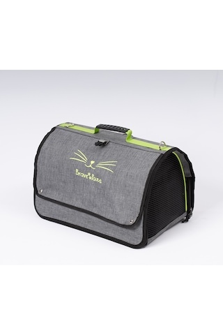 Brave Paws Perdeli Flybag Plastik Yırtılmaz Fileli Kedi ve Köpek Taşıma Çantası Havayolu Çantası