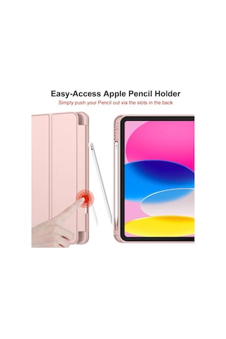 Apple Uyumlu iPad 11.nesil 2025 / 10.nesil 2022 Kalem Bölmeli Standlı Smart Kılıf Kapaklı Kılıf