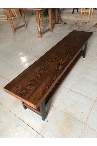 Bintaşmobilya Ceviz Rengi Kütük Ağaç Tv Sehpası 170X35.Cm