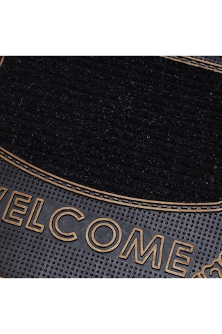 Welcome Yazılı Kauçuk Toz Tutucu Kapı Önü Paspası Rose