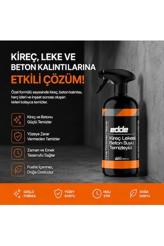 Edde Araba Araç Oto Kireç Beton Suyu Sökücü Temizleyici Temizleme 500 Ml Oto Detailing 1