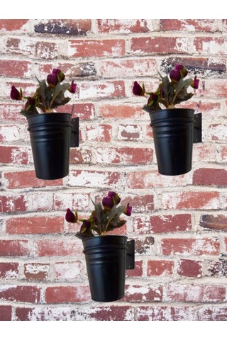 Dekoratif Metal 3’Lü Saksılık Wd295