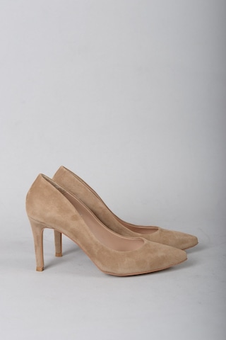 Seç Kundura 4292 Hakiki Deri Stiletto 9 CM Vizon Süet Vizon