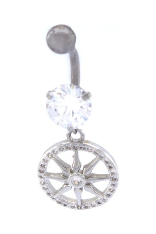 Ferizz 316l Çelik Zirkon Taşlı Yıldızlı Piercing Prc-133 Gümüş