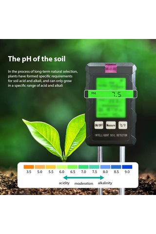 Dofolink St-03 Toprak Analiz Cihazı: Nem, Gübre, Asitlik, Sıcaklık, Isı, Işık Ölçer - Geri Aydınlatmalı Ekran - 90 Derece Dönebilen Prob Pil Hariç