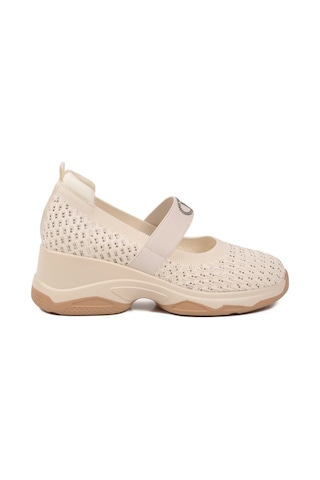 Guja Bej Anorak Bantlı Taş İşlemeli Kadın Casual Ayakkabı 26y305 G