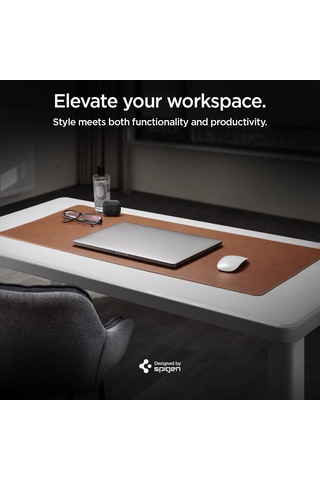 Spigen Regnum Büyük Boy 90x40cm Mouse Pad Vegan Deri Ld302 Kahverengi - App04763 Spigen Tr