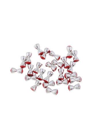 Homyl 25 Adet Çelik Sinek Bağlama Boncuk Tungsten Oluklu 4mm