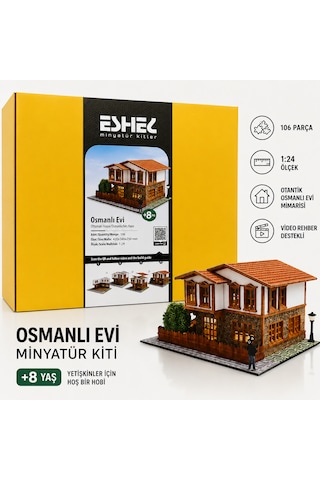 Eshel Minatür Kitler Osmanlı Evi 42x34x25cm Ölçek 1:24 106 Parça Karton Maket