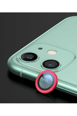 Apple Uyumlu iPhone 12 Mini Zore Cl-07 Kamera Lens Koruyucu Kırmızı